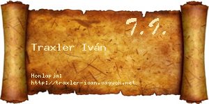 Traxler Iván névjegykártya